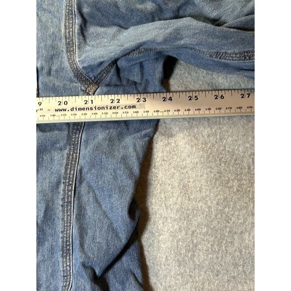 Wrangler Jean Jacket Mens Large Riggs Workwear Button Up Long Sleeve Denim Blue - Picture 3 of 10